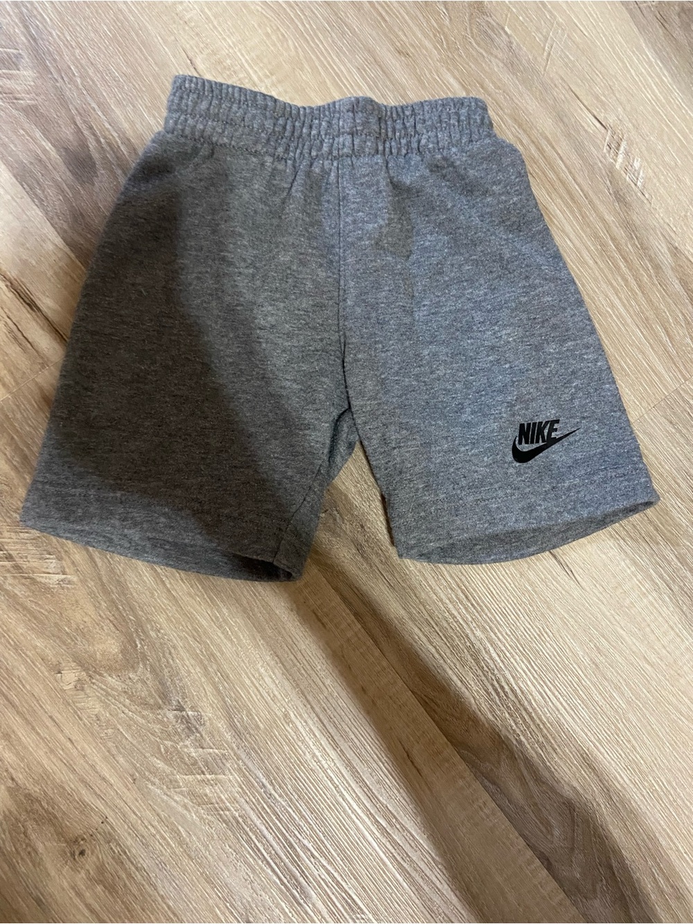 Nike Kids Gray Pull-On Athletic Shorts with Black Logo